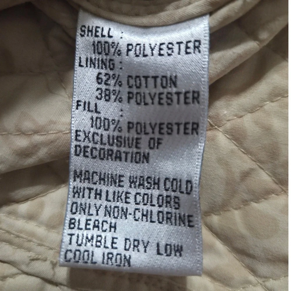 Talbots Womens Tan Quilted Full Zip Mock Neck Vest Beige Size M Equestrian - Picture 4 of 4